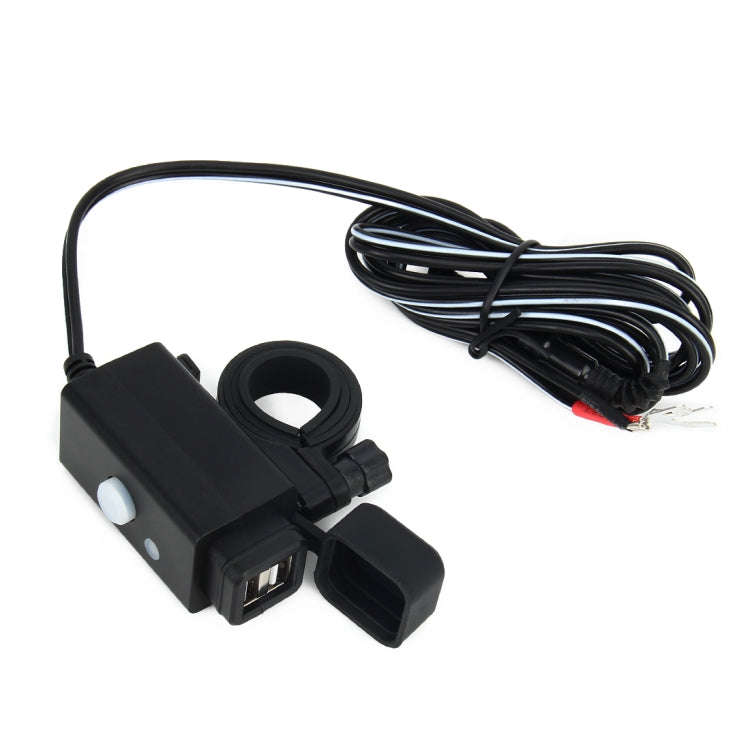 Waterproof Motorcycle USB Phone Charger Adapter with Power Switch 5V Dual Ports Smart Charging Po...