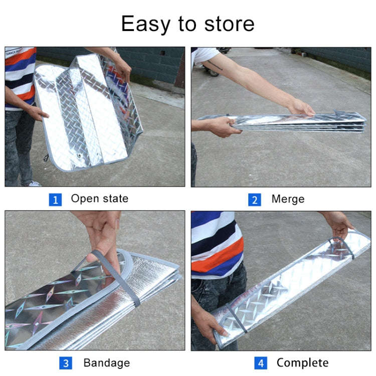 Sun Shade Three Compartments Car Windshield Visor Cover Block Front Window Sunshade UV Protect, S...