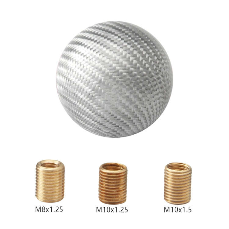 Universal Vehicle Car Shifter Cover Manual Automatic Carbon Fiber Ball Gear Shift Knob (Silver)