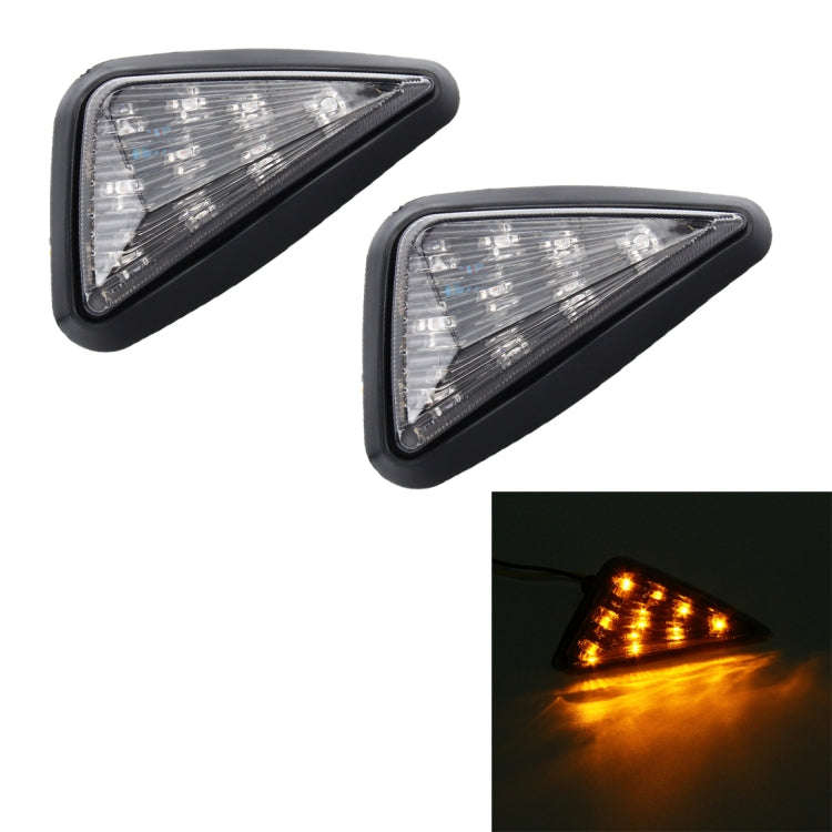2 PCS Triangle Shape DC 12V Motorcycle 9-LED Yellow Light Turn Signal Indicator Blinker Light
