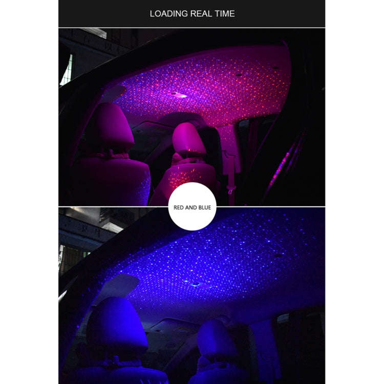 Car Roof Ceiling Decoration 5V Red Blue LED Star Night Lights Projector Atmosphere Galaxy Lamp