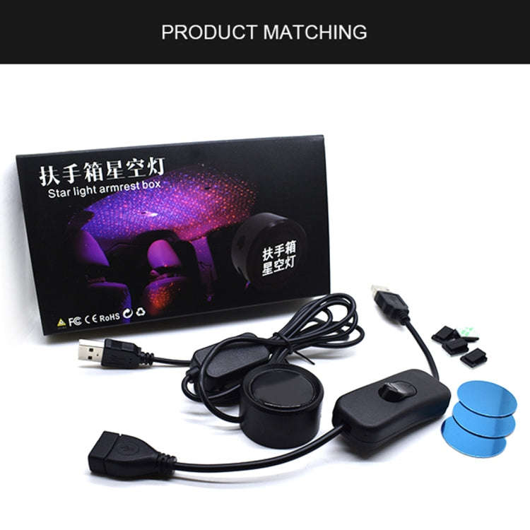 Car Roof Ceiling Decoration 5V Red Blue LED Star Night Lights Projector Atmosphere Galaxy Lamp