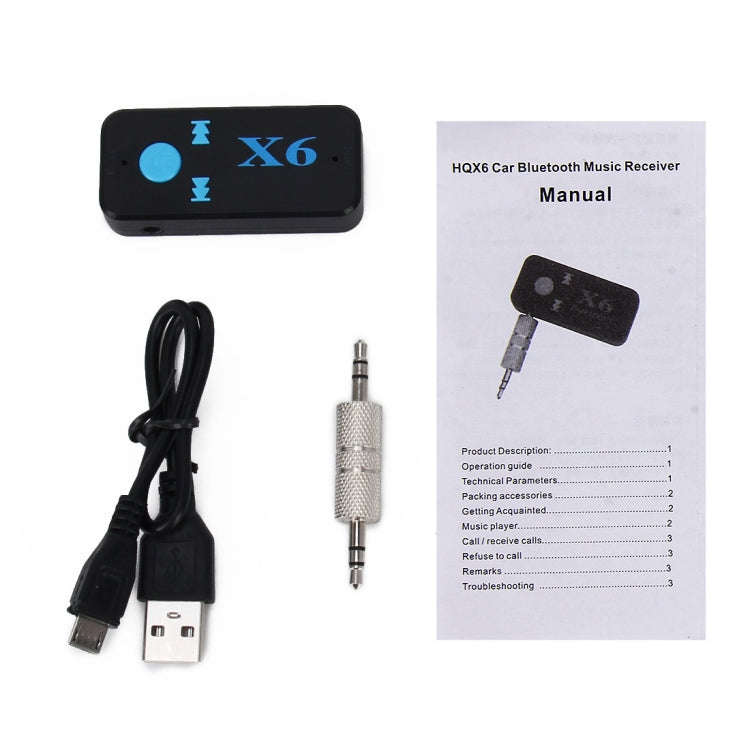 HQX6 Car Bluetooth V4.1 Audio Music Player Receiver Adapter, Support Wireless Hands-free & TF Car...