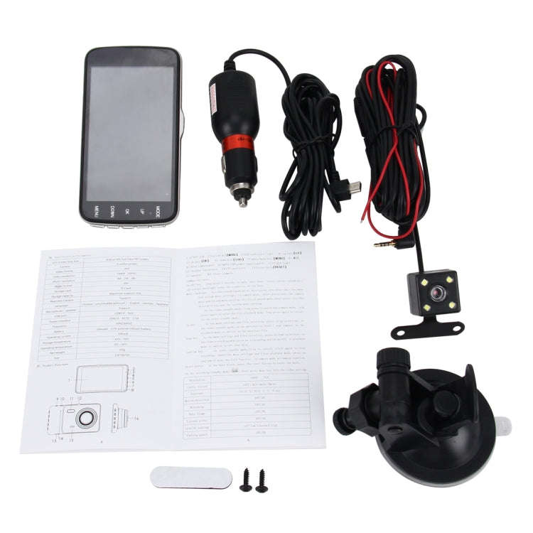 4 inch HD Video Recording HD Display Car Recorder with Separate F2.0 Camera, 12MP 170 Degrees Wid...
