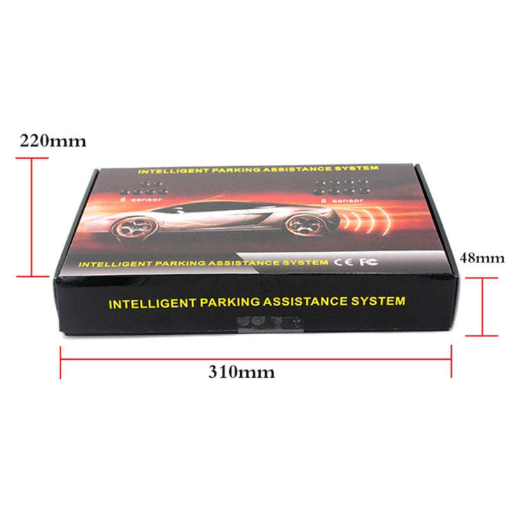 PZ-300-8 Car Parking Reversing Buzzer LED Monitor Parking Alarm Assistance System with 4*7m Front...