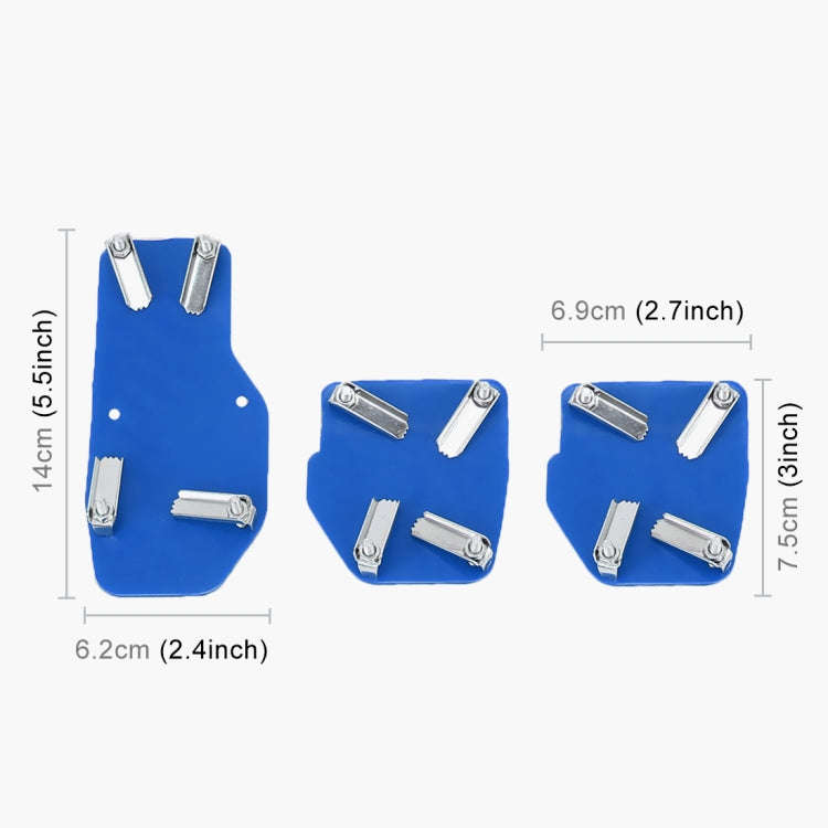 CS-321 3 in 1 Non-Slip Manual Car Truck Pedals Foot Brake Pad Cover Set (Blue)