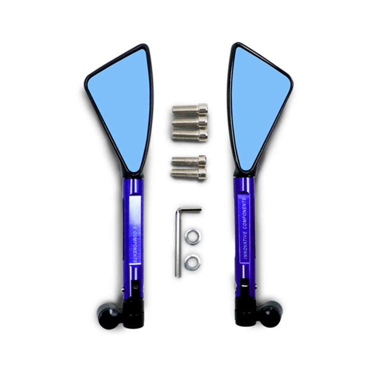 2 PCS Motorcycle Parts CNC Technology Aluminum Alloy Rearview Mirror Side Mirror(Black)