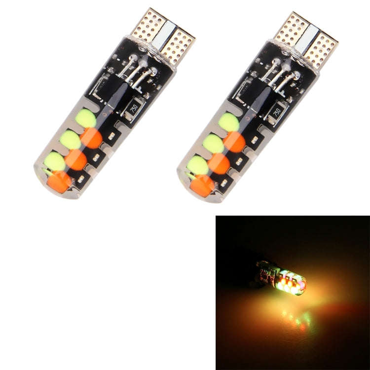 2 PCS W5W 194 T10 Multi Colors COB 12 SMD RGB LED Bulbs with Remote Control Wedge Side Lights Lic...
