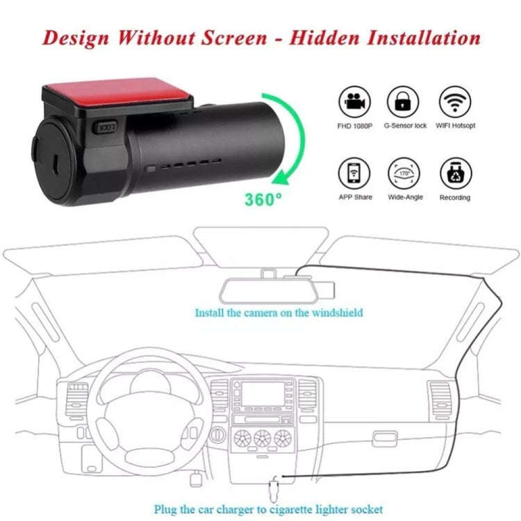 Mini Car Dash Camera WiFi Monitor Full HD Dashcam Video Recorder Camcorder Motion Detection, Supp...