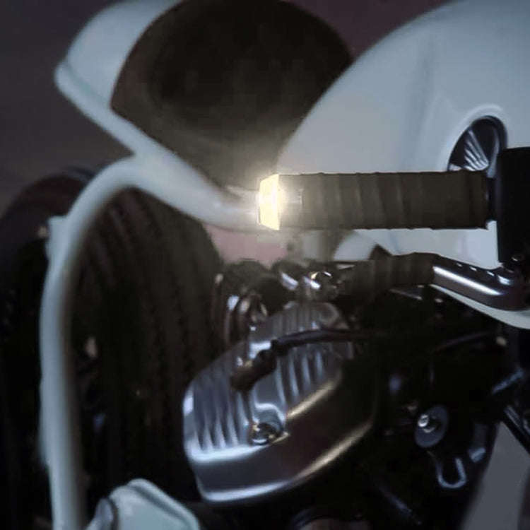 Pair Motorcycle Turn Double Light Grip Bar Plug Strobe Side Marker End LED Handlebar Lamp, Yellow...