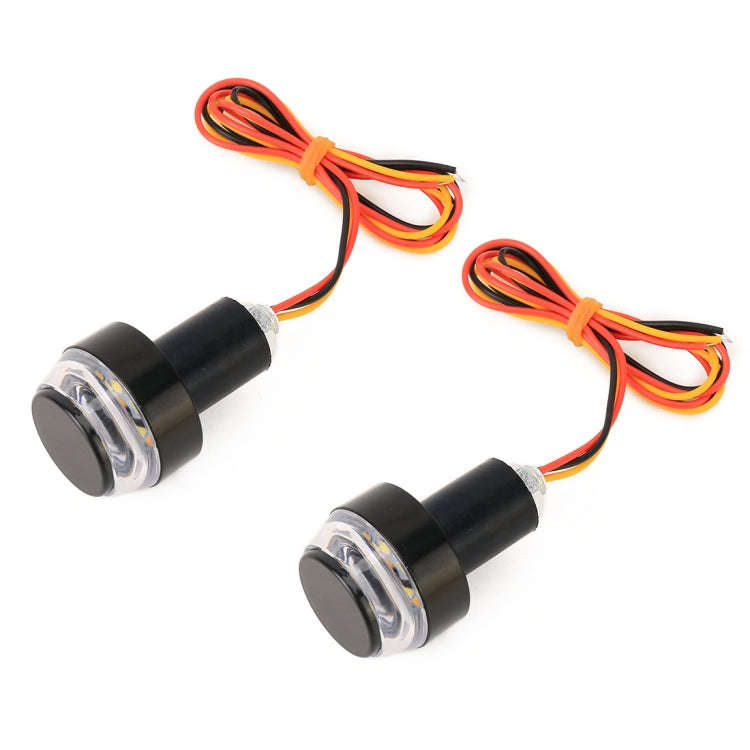 Pair Motorcycle Turn Double Light Grip Bar Plug Strobe Side Marker End LED Handlebar Lamp, Yellow...