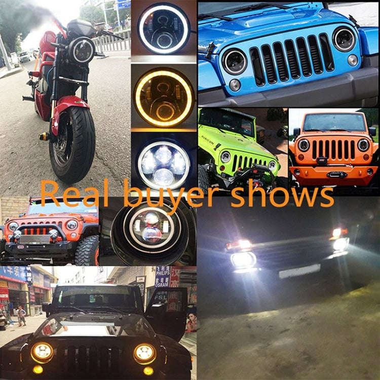 2 PCS 7 inch IP68 Waterproof 6500K 75W LED Headlight Hi/Lo Beam Driving Lamp for Jeep Wrangler JK...