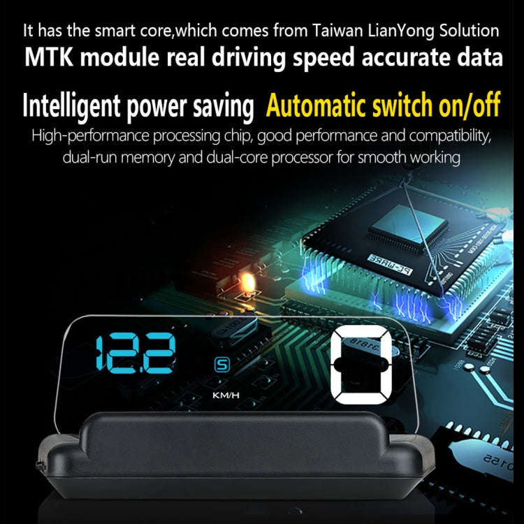 T900 Car GPS HUD Virtual HD Reflection Board Head-up Display, Speed & Driving Distance / Time Dis...