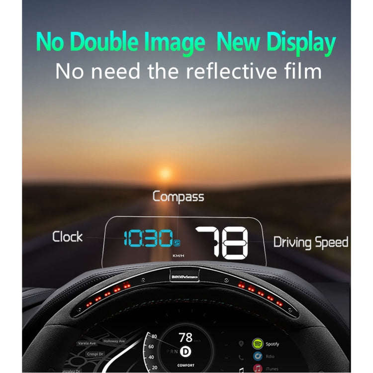 T900 Car GPS HUD Virtual HD Reflection Board Head-up Display, Speed & Driving Distance / Time Dis...