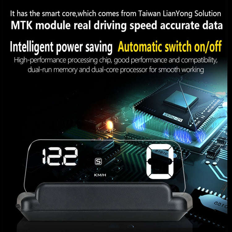 T900 Car GPS HUD Virtual HD Reflection Board Head-up Display, Speed & Driving Distance / Time Dis...