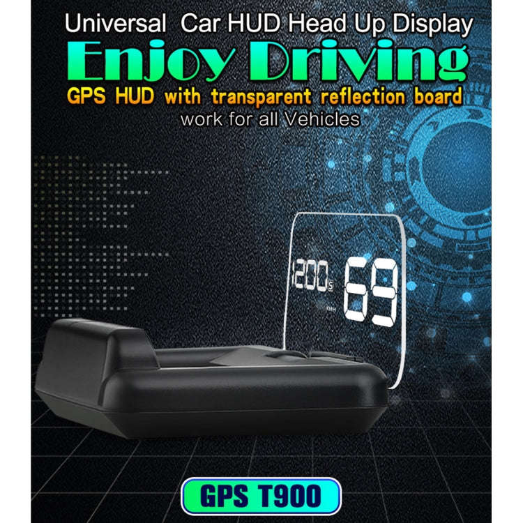 T900 Car GPS HUD Virtual HD Reflection Board Head-up Display, Speed & Driving Distance / Time Dis...