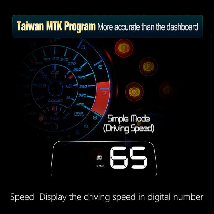 T900 Car GPS HUD Virtual HD Reflection Board Head-up Display, Speed & Driving Distance / Time Dis...