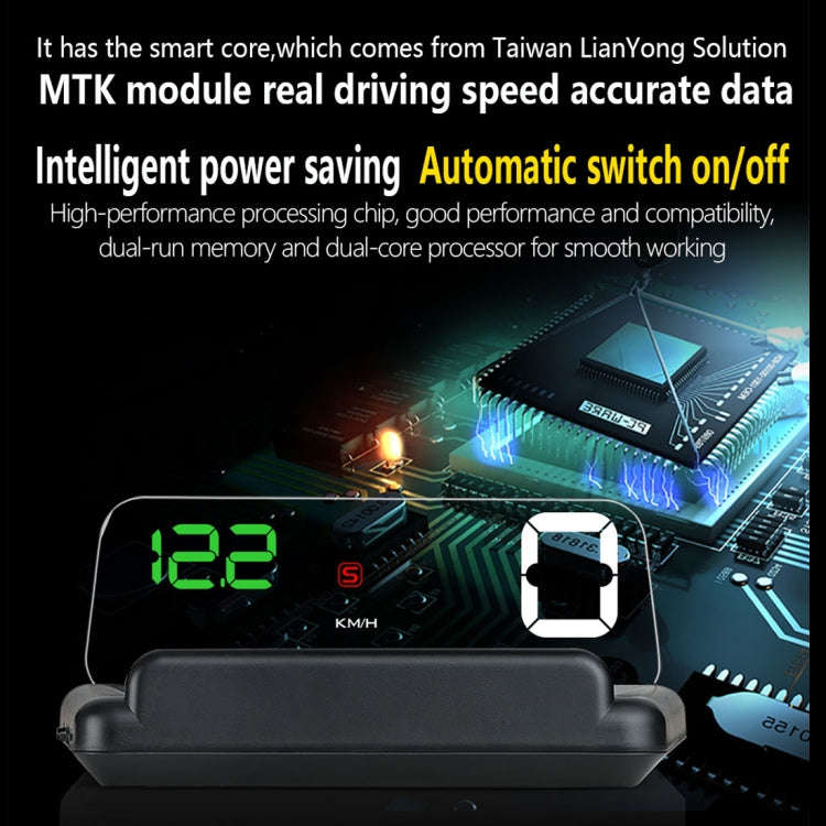 T900 Car GPS HUD Virtual HD Reflection Board Head-up Display, Speed & Driving Distance / Time Dis...