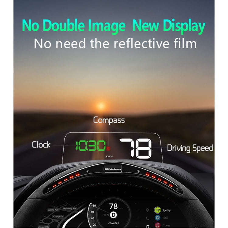 T900 Car GPS HUD Virtual HD Reflection Board Head-up Display, Speed & Driving Distance / Time Dis...