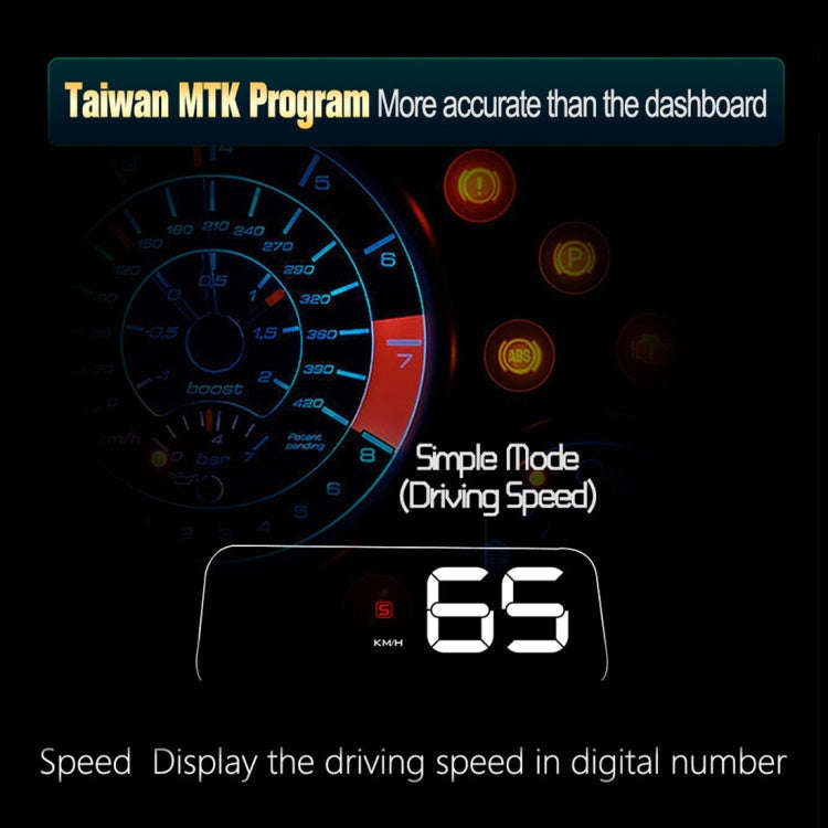 T900 Car GPS HUD Virtual HD Reflection Board Head-up Display, Speed & Driving Distance / Time Dis...