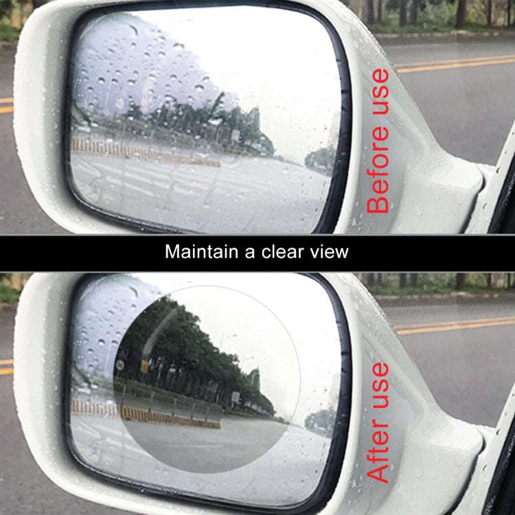 Car Round PET Rearview Mirror Protective Window Clear Anti-fog Waterproof Rain Shield Film, Diame...
