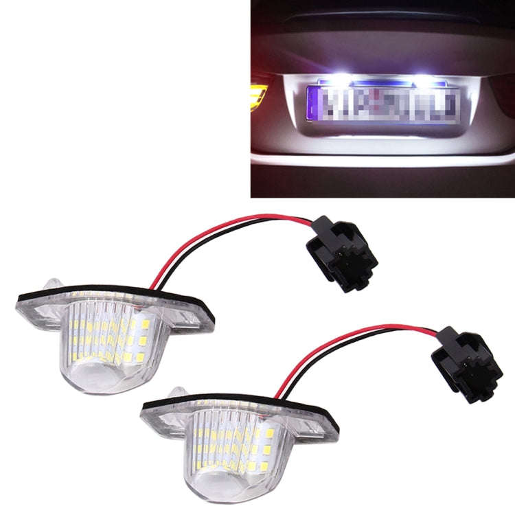2 PCS DC 12V 2W 120LM 6000K LED License Plate Light 18-SMD 3528 Bulbs Lamps for Honda JAZZ(FIT) 0...