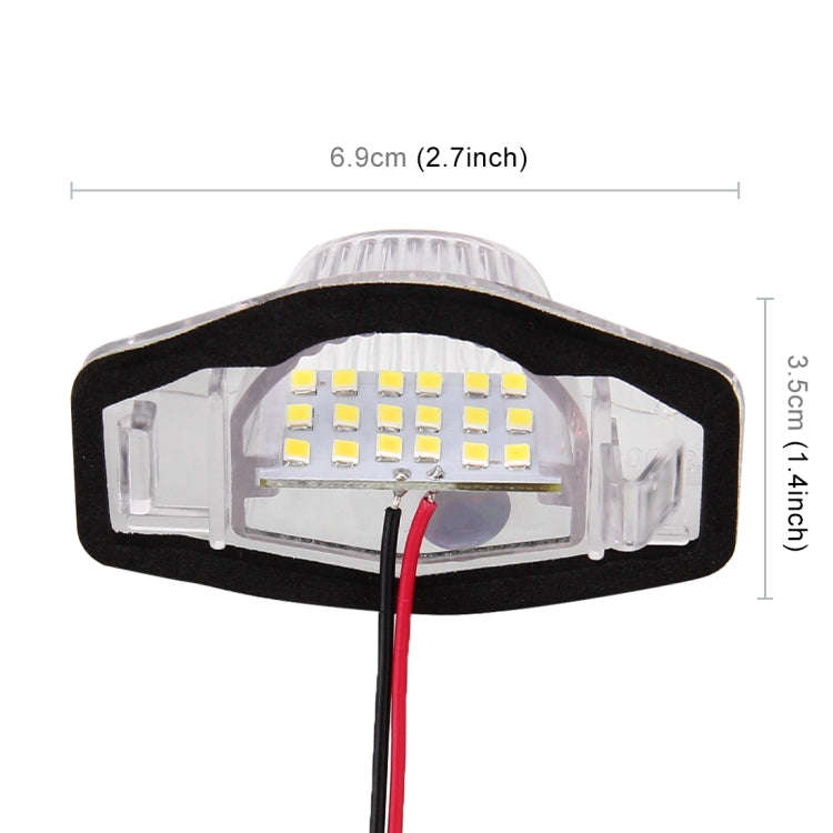 2 PCS DC 12V 2W 120LM 6000K LED License Plate Light 18-SMD 3528 Bulbs Lamps for Honda JAZZ(FIT) 0...