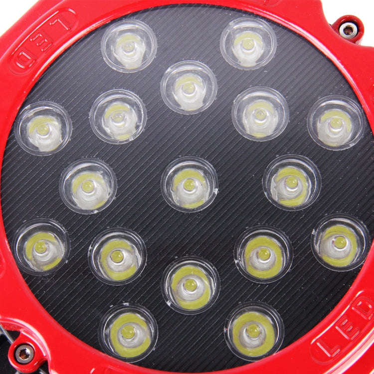 2 PCS 51W 3500LM 6500K White Light 17 LED Waterproof Car Boat Marine Work Lights Spotlight LED Bu...