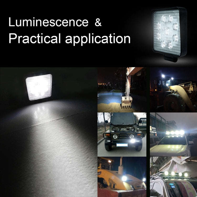 6.7W White Light Square-Shaped Waterproof Car Boat Marine Work Lights Spotlight LED Bulbs, DC 9-30V
