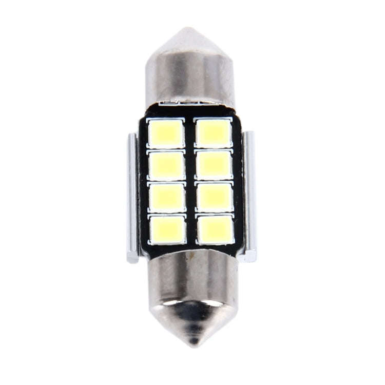 2 PCS 3W 200 LM 6000K 31MM 8 SMD-2835 LEDs Bicuspid Port Decoding Car Dome Lamp LED Reading Light...
