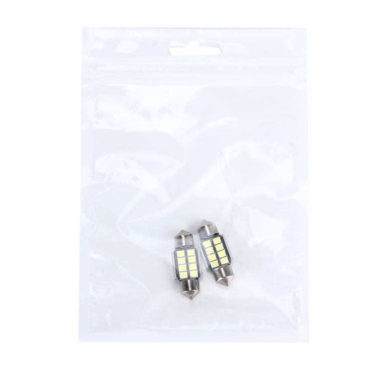 2 PCS 3W 200 LM 6000K 31MM 8 SMD-2835 LEDs Bicuspid Port Decoding Car Dome Lamp LED Reading Light...