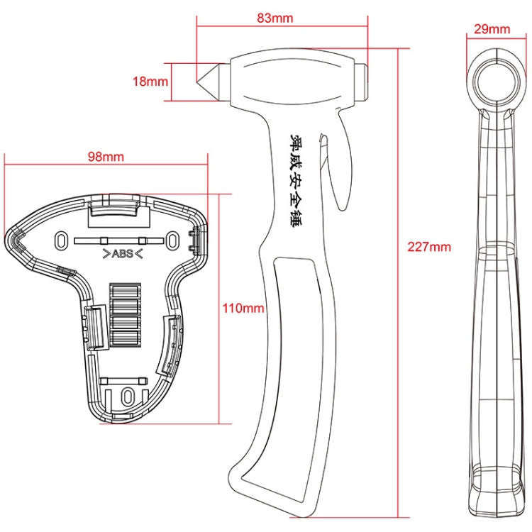 SHUNWEI SD-3501 Seat Belt Cutter Window Breaker Auto Rescue Tool Ideal Plastic Shell Car Safety E...