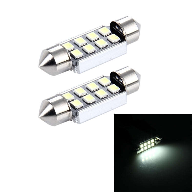 2 PCS 3W 200 LM 6000K 36MM 8 SMD-2835 LEDs Bicuspid Port Decoding Car Dome Lamp LED Reading Light...