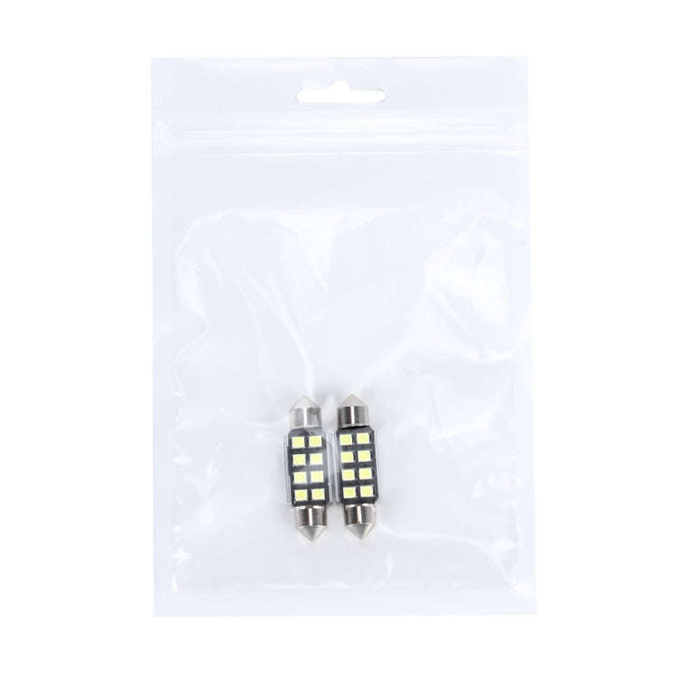 2 PCS 3W 200 LM 6000K 36MM 8 SMD-2835 LEDs Bicuspid Port Decoding Car Dome Lamp LED Reading Light...