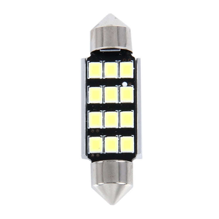 2 PCS 3.5W 250 LM 6000K 39MM 12 SMD-2835 LEDs Bicuspid Port Decoding Car Dome Lamp LED Reading Li...