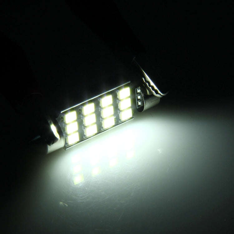 2 PCS 3.5W 250 LM 6000K 39MM 12 SMD-2835 LEDs Bicuspid Port Decoding Car Dome Lamp LED Reading Li...