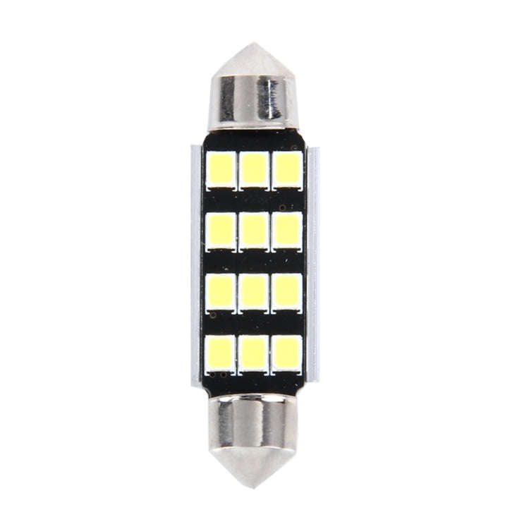 2 PCS 3.5W 250 LM 6000K 41MM 12 SMD-2835 LEDs Bicuspid Port Decoding Car Dome Lamp LED Reading Li...