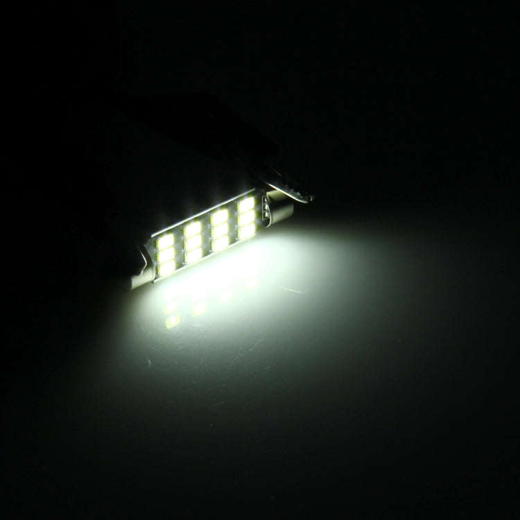 2 PCS 3.5W 250 LM 6000K 41MM 12 SMD-2835 LEDs Bicuspid Port Decoding Car Dome Lamp LED Reading Li...