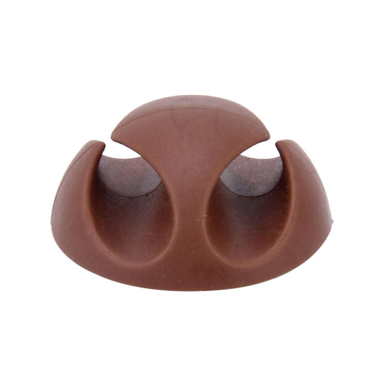 5 PCS Double Hole Cable Clips, Cable Management System and Cord Organizer Solution (Brown)