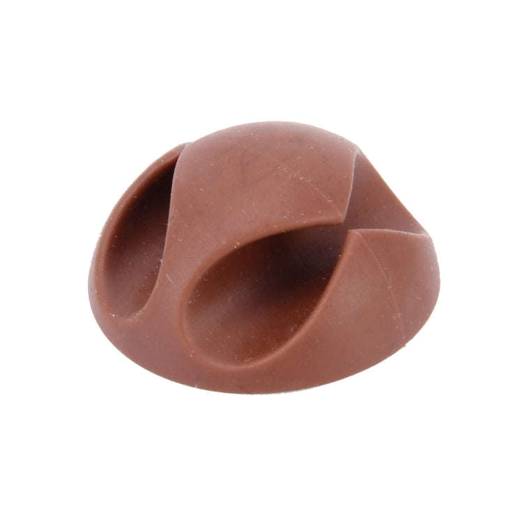 5 PCS Double Hole Cable Clips, Cable Management System and Cord Organizer Solution (Brown)
