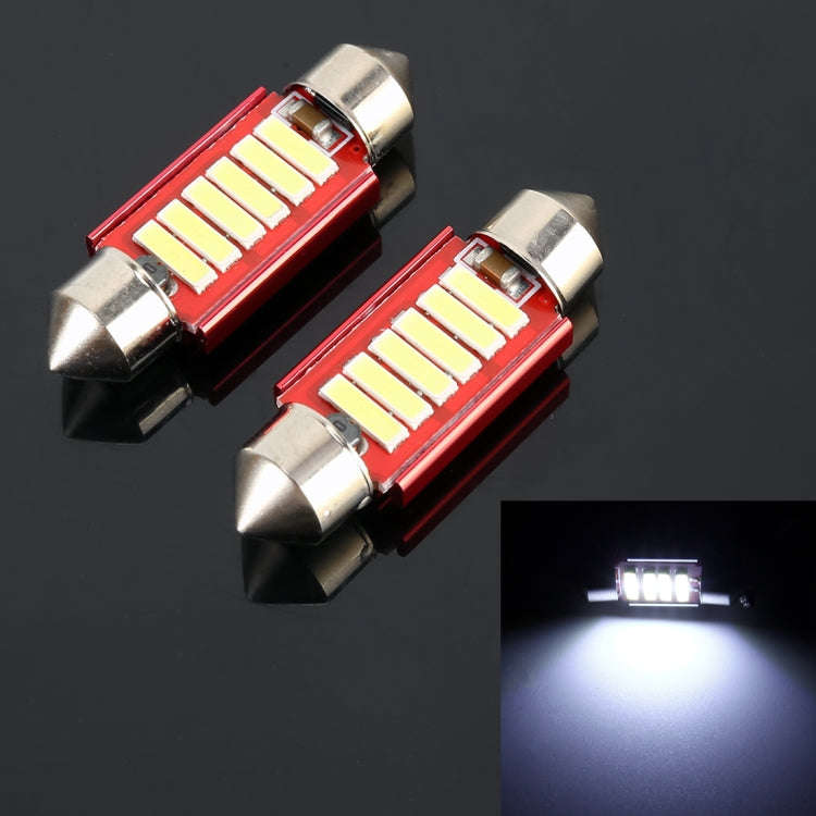2 PCS 2W 100 LM 6000K 36MM 6 SMD-7020 LEDs Bicuspid Port Decoding Car Dome Lamp LED Reading Light...