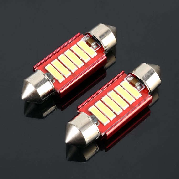 2 PCS 2W 100 LM 6000K 36MM 6 SMD-7020 LEDs Bicuspid Port Decoding Car Dome Lamp LED Reading Light...