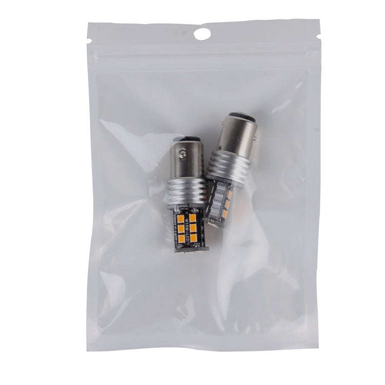 2 PCS 1157/BAY15D 3W 15 SMD-3528-LEDs Car Turn Light, DC 12V(Yellow Light)