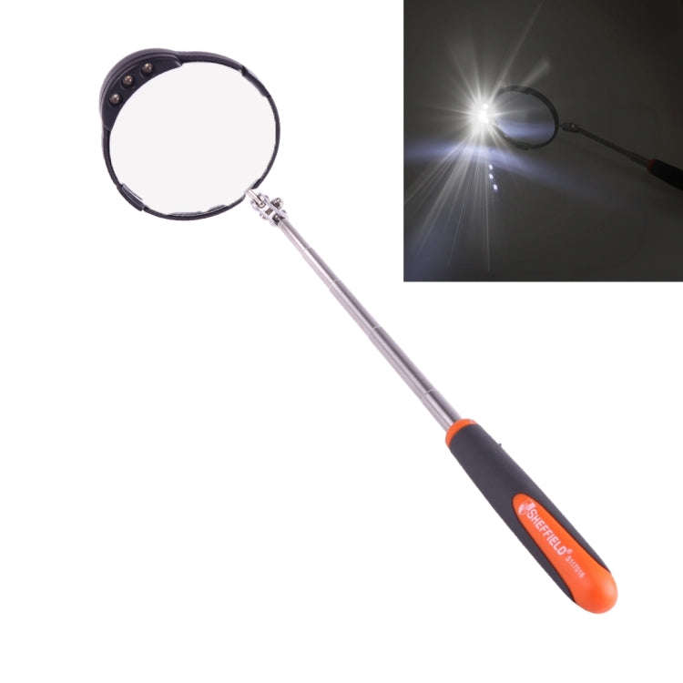 Retractable Vehicle Car Chassis Inspection Mirror with 3 PCS 5mm LED Lights, Mirror Diameter: 82m...