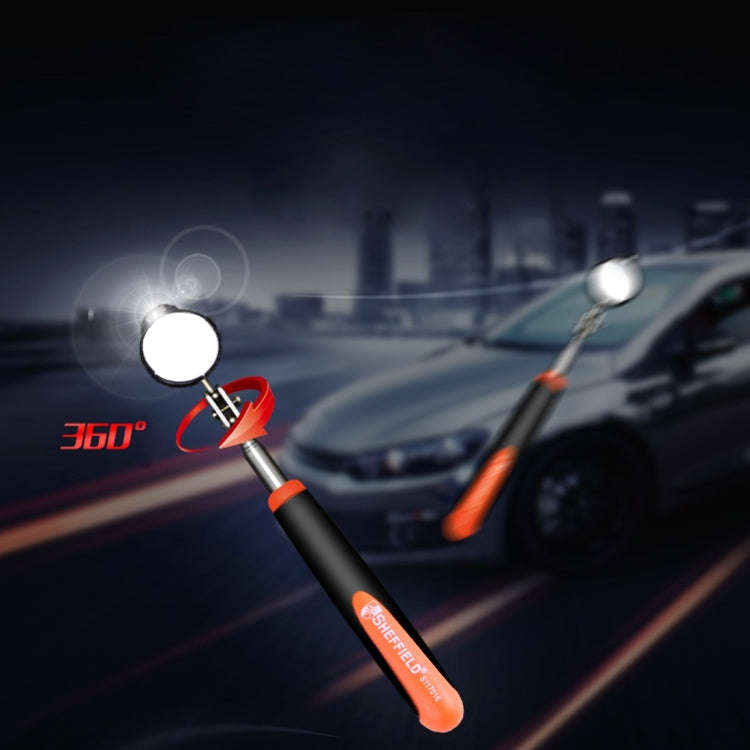 Retractable Vehicle Car Chassis Inspection Mirror with 3 PCS 5mm LED Lights, Mirror Diameter: 82m...