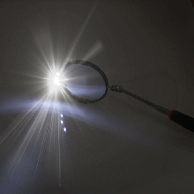 Retractable Vehicle Car Chassis Inspection Mirror with 3 PCS 5mm LED Lights, Mirror Diameter: 82m...