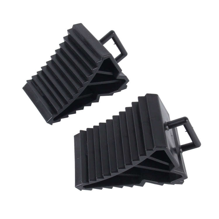 2pcs Solid Rubber Wheel Chock with Handle for Vehicles Under 2.5 Tons
