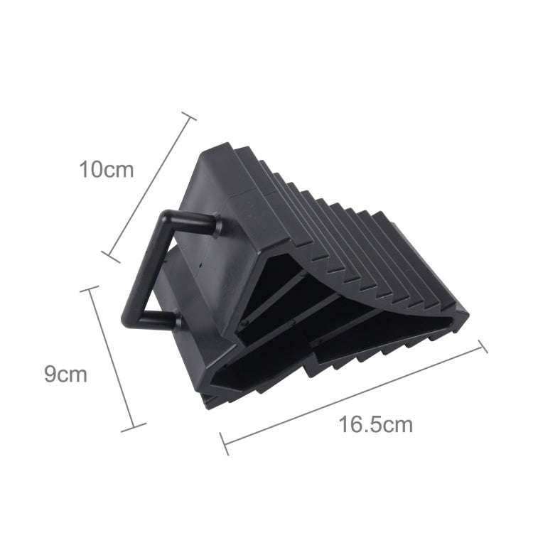 2pcs Solid Rubber Wheel Chock with Handle for Vehicles Under 2.5 Tons