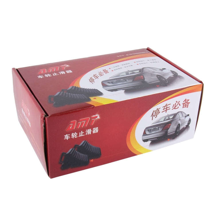 2pcs Solid Rubber Wheel Chock with Handle for Vehicles Under 2.5 Tons