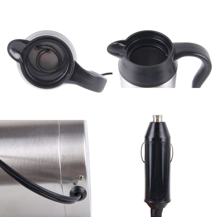 HJ-18A Stainless Steel Electric Mug 750ml DC 12V Car Electric Kettle Heated Mug Car Coffee Cup Wi...